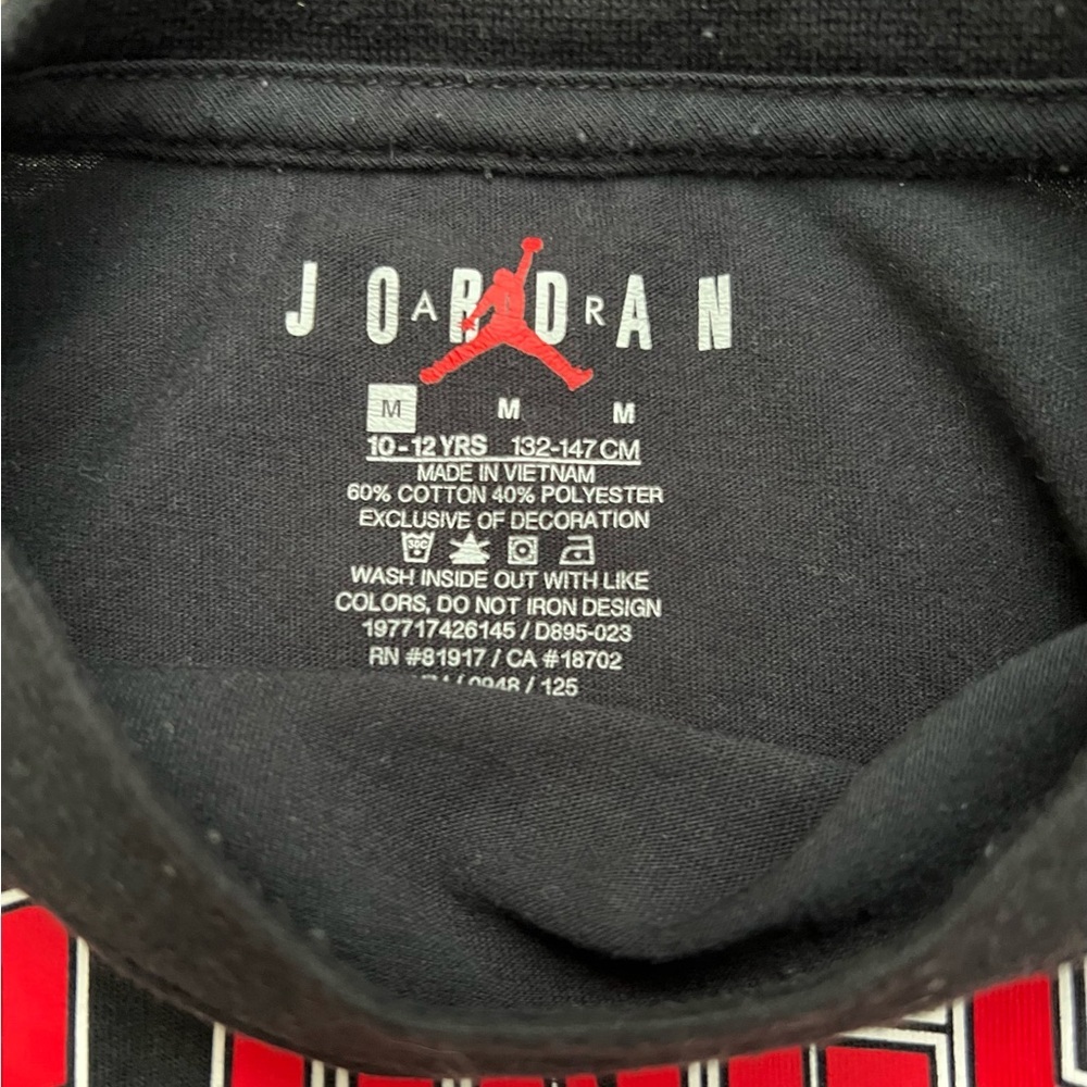 Jordan Los Angeles T Shirt Black Red Jumpman Youth Medium 10 12 - Picture 3 of 3